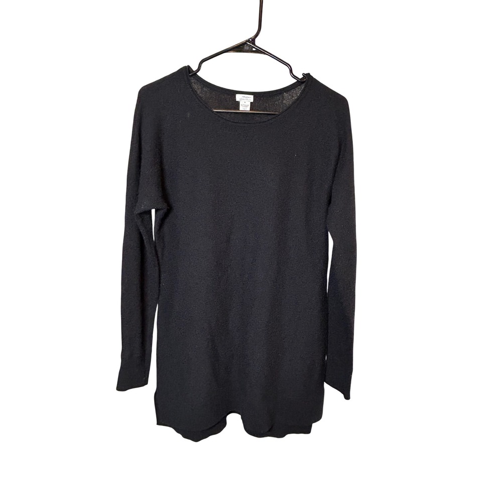 Halogen Tunic Sweater Women's Medium Black Wool Cashmere Blend Crewneck